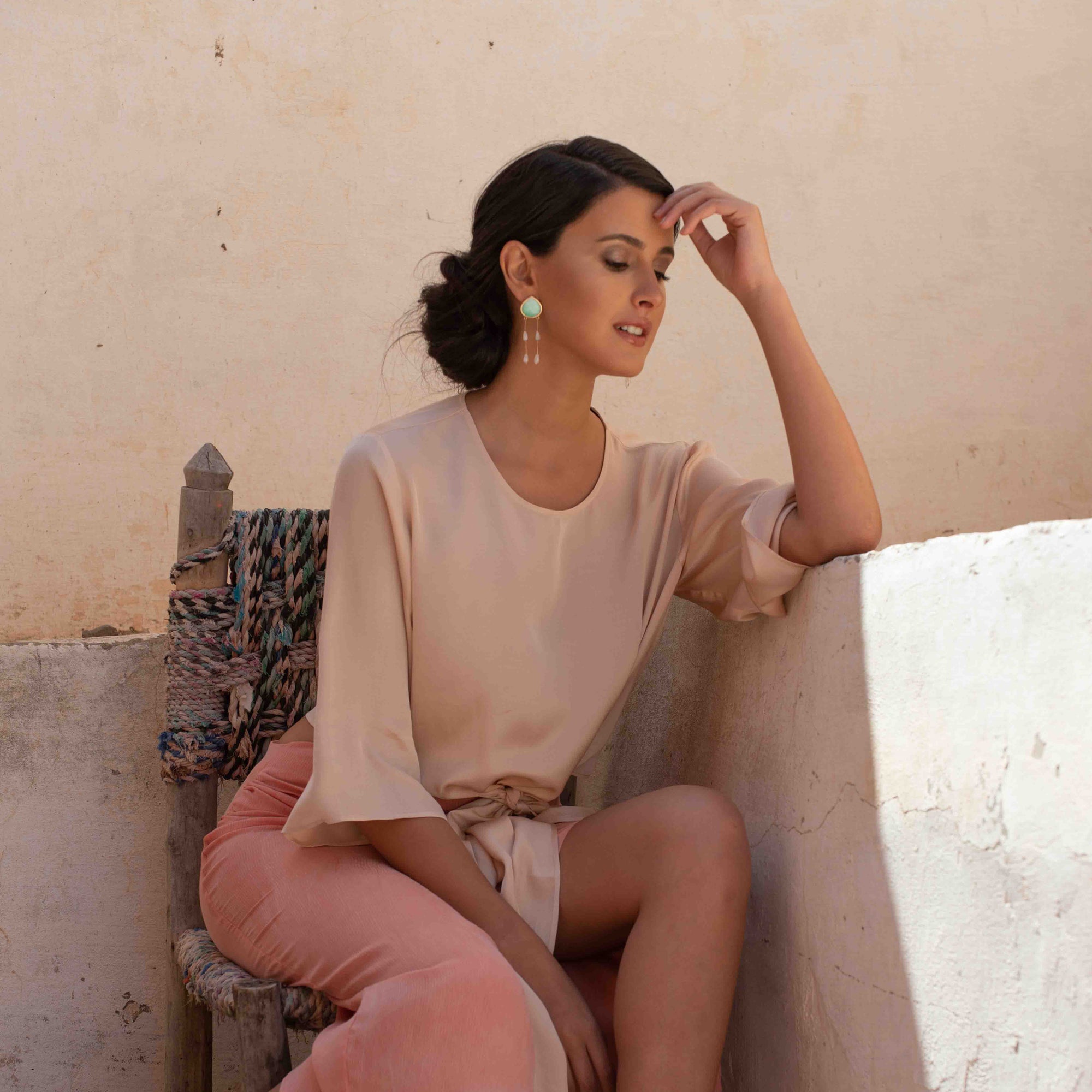 AMAN EARRING IN STERLING SILVER