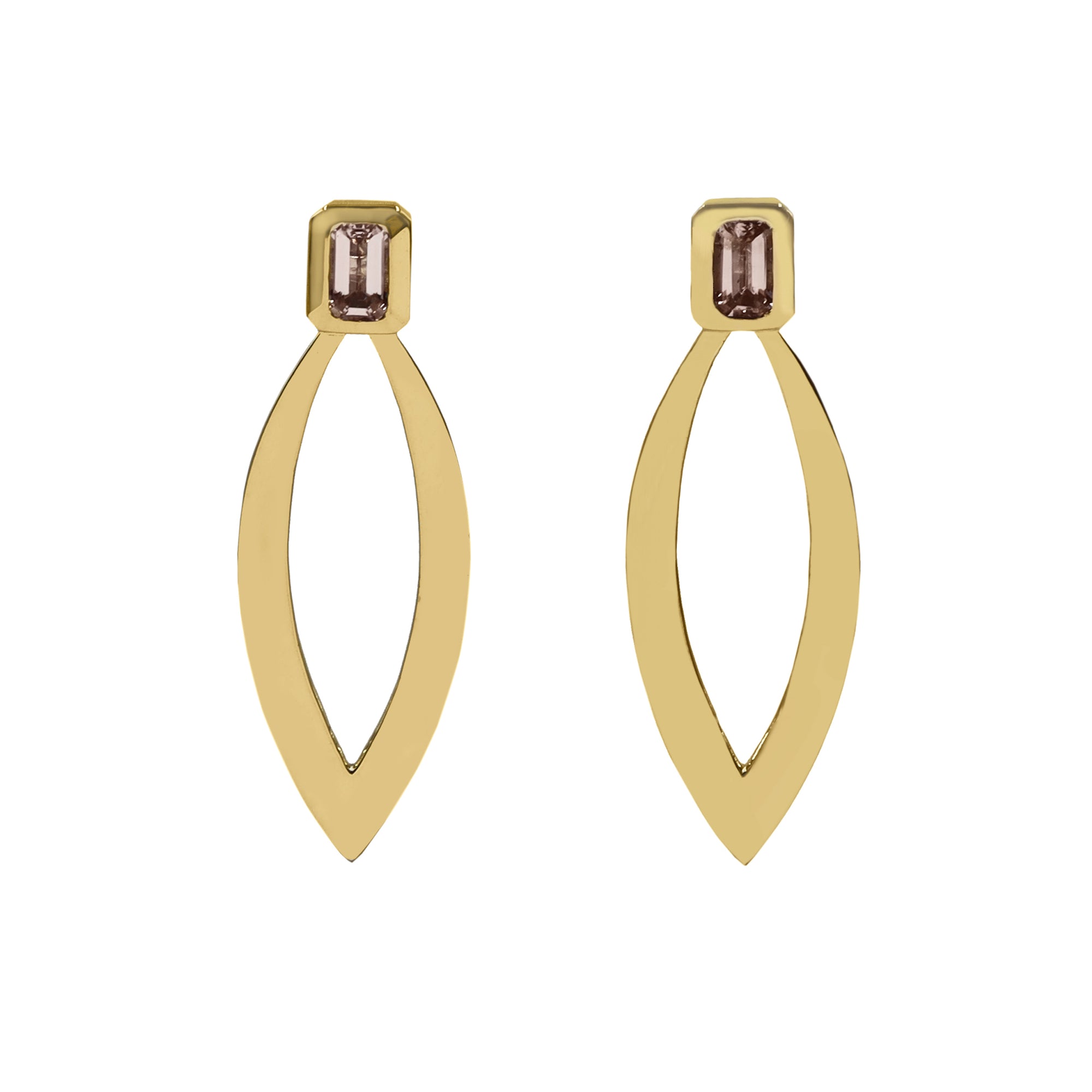 MANAL MORGANITE EARRING IN 14K VERMEIL