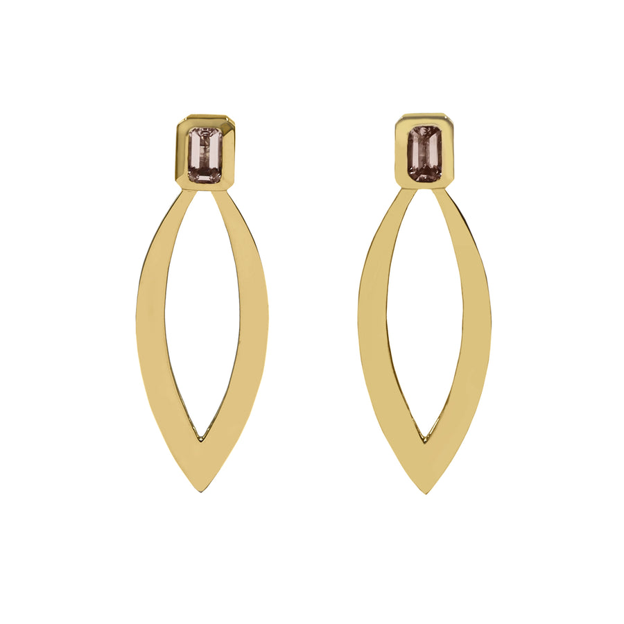 MANAL MORGANITE EARRING IN 14K VERMEIL