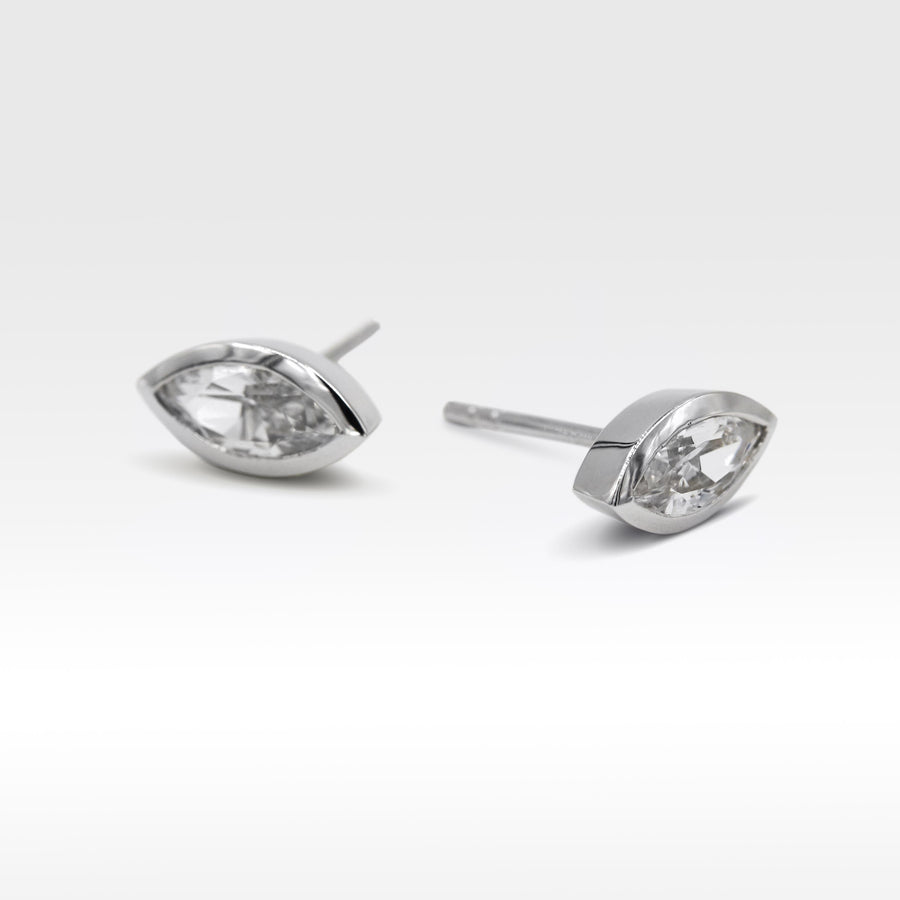MARQUISE STERLING SILVER STUD EARRINGS