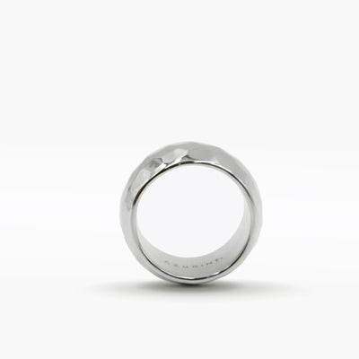 STERLING SILVER LARGE HAMMERED RING