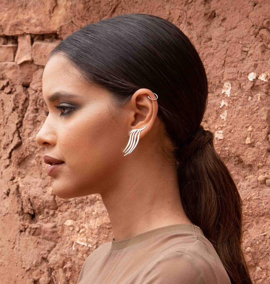 ZAHIRAH TENDRIL CLIMBER EARRING IN STERLING SILVER