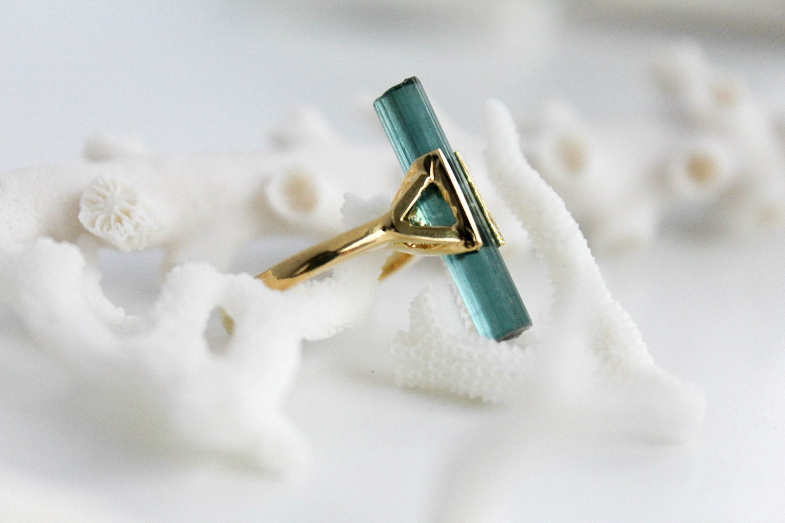 RAW INDICOLITE TOURMALINE RING II