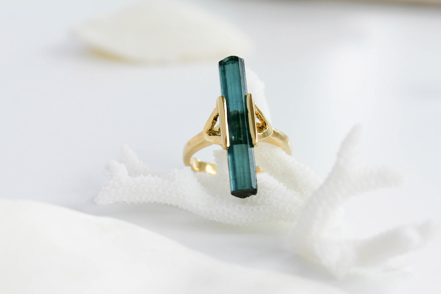 RAW INDICOLITE TOURMALINE RING II