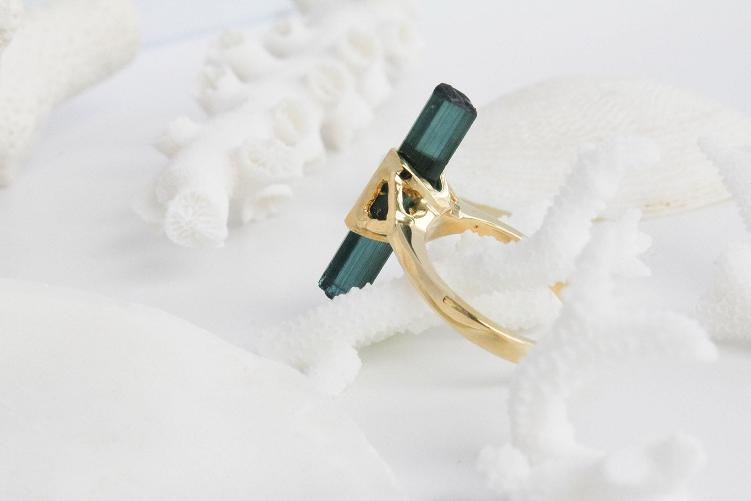 RAW INDICOLITE TOURMALINE RING II