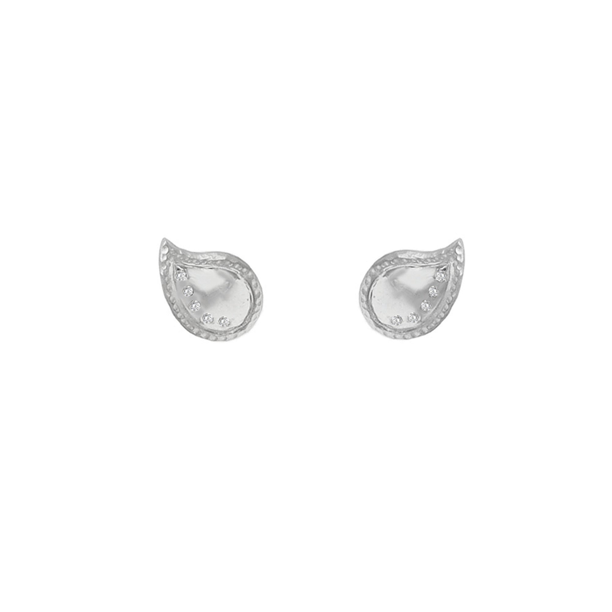WAVA WATER DROP STUD EARRING IN STERLING SILVER W/ SAPPHIRES