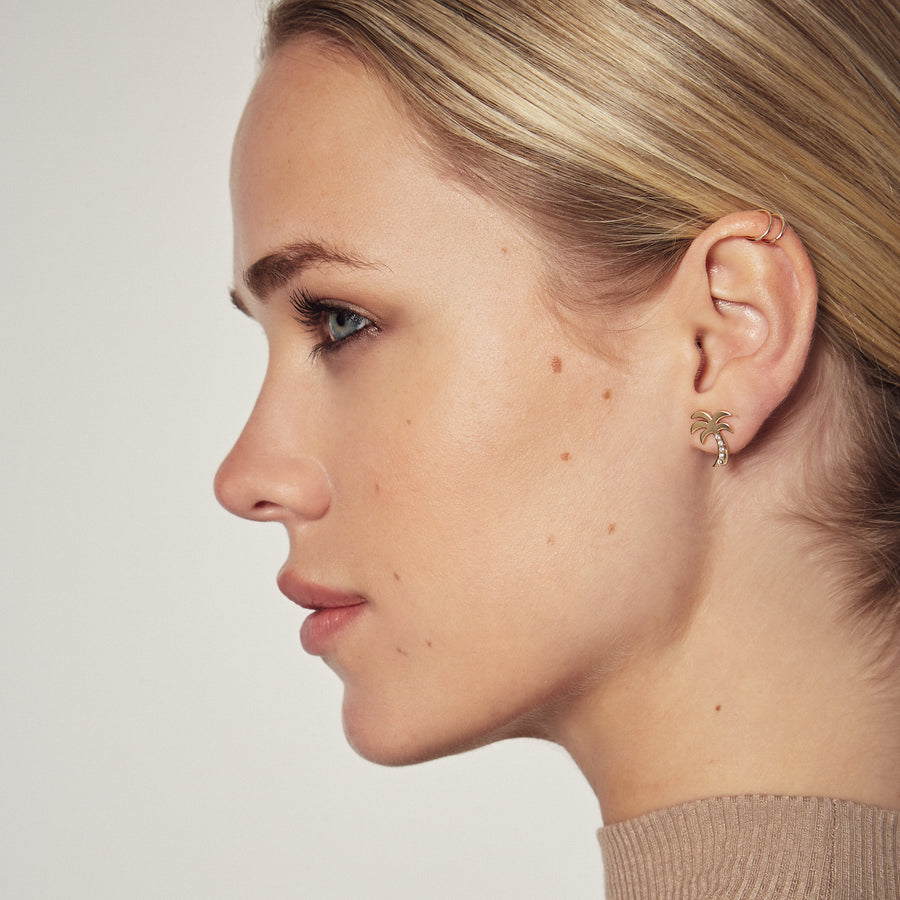 LINA EARRING IN 18K VERMEIL WITH  DIAMONDS