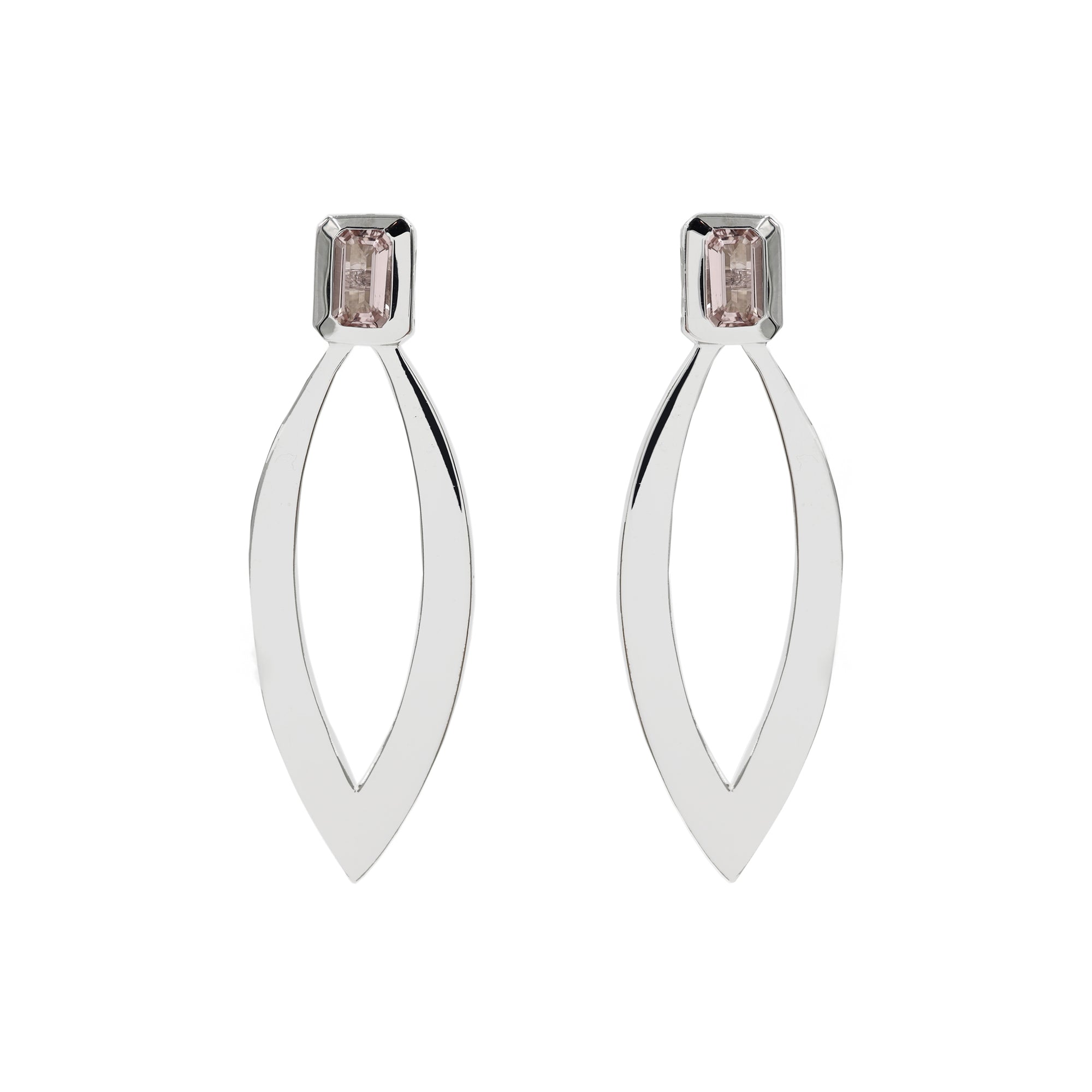 MANAL MORGANITE EARRING IN STERLING SILVER